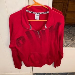 Red half zip sweater, Pink Victoria’s Secret